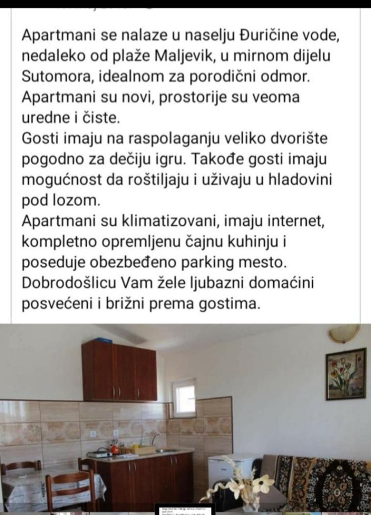 Apartmani Joca Sutomore Ngoại thất bức ảnh